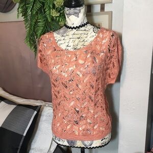 Maurice’s scoop neck short sleeve loose crocheted knit